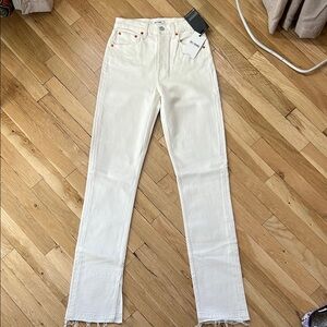 RE/DONE denim white Straight Leg Jeans